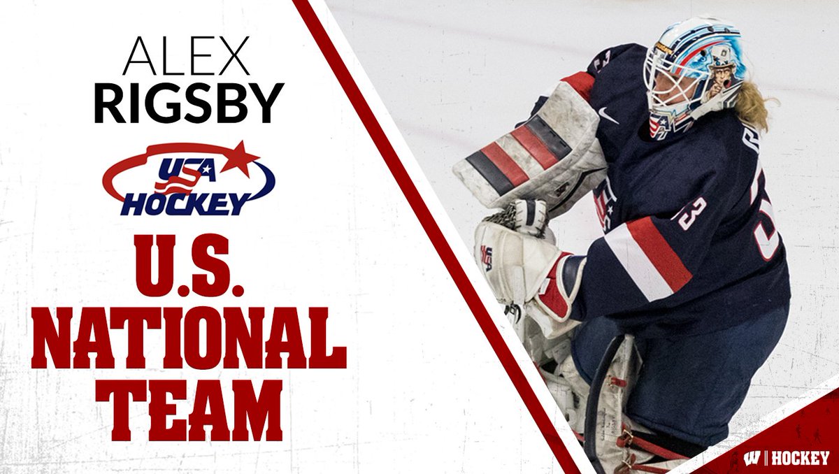BadgerWHockey's tweet photo. .@aRigs33, the #Badgers all-time wins leader with 💯, is one of 3️⃣ goalies on the 2017-18 U.S. Women's National team! 🇺🇸🇺🇸🇺🇸 https://t.co/8W9QM9V13I
