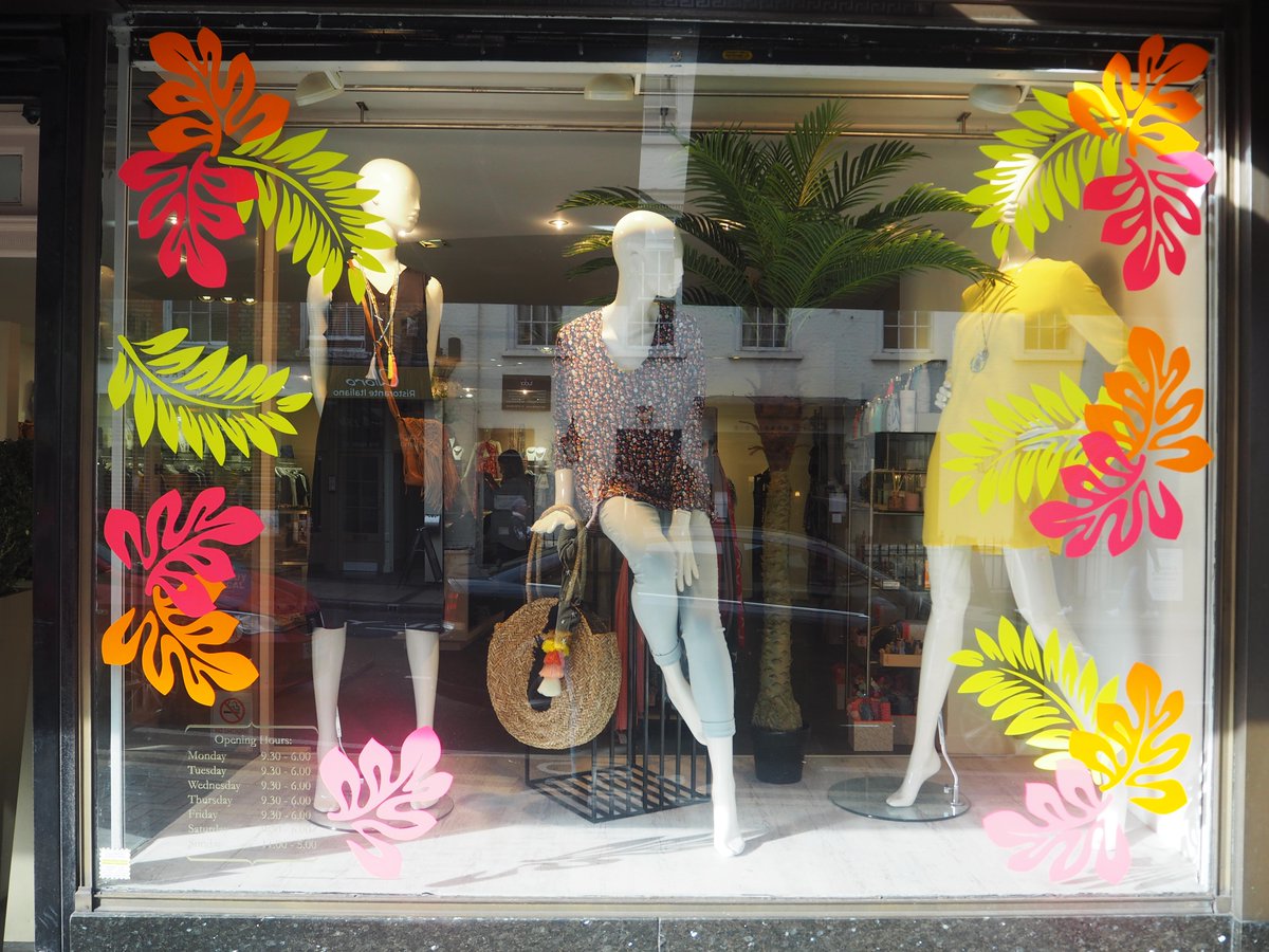 DressingRoom1's tweet photo. Our new windows are in ready for our #JuiceInTheJungle event! We are loving the amazing vinyls from @FonteyneSigns - thanks guys! https://t.co/m5VqdxNoe2