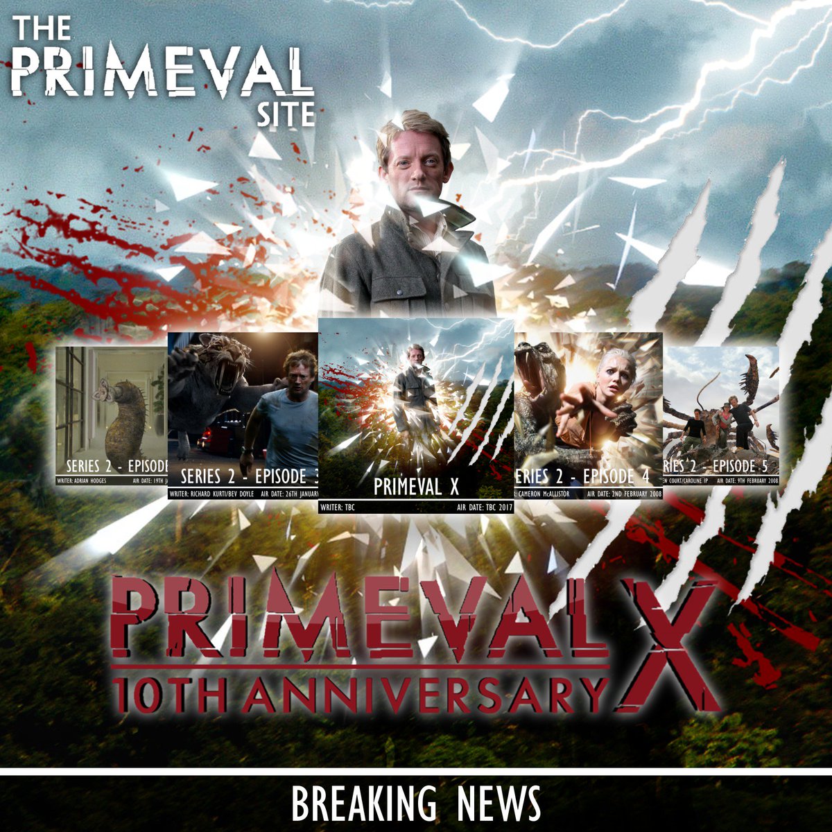 ThePrimevalSite's tweet photo. BREAKING: #Primeval's 10th Anniversary Special, #PrimevalX, will be placed in the canon Primeval timeline!
Visit: https://t.co/Qbf5gSPD1y https://t.co/XVSJ4CGpTC
