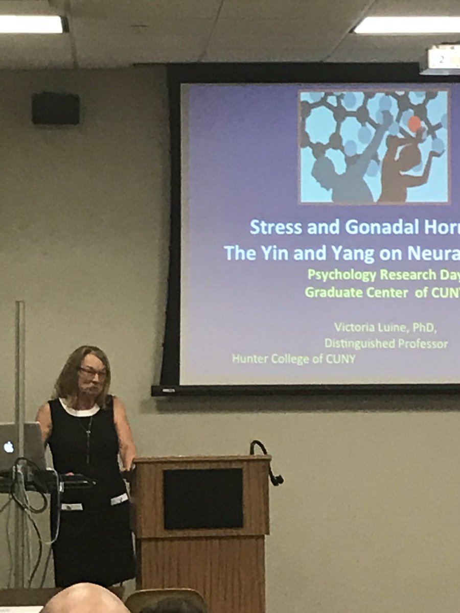 Distinguished Prof Victoria Lionel <a href="/Hunter_College/">Hunter College</a> <a href="/GradCenterPsych/">GC CUNY Psychology</a> on stress, hormones &amp; gender &amp; their interactions in the brain #stress