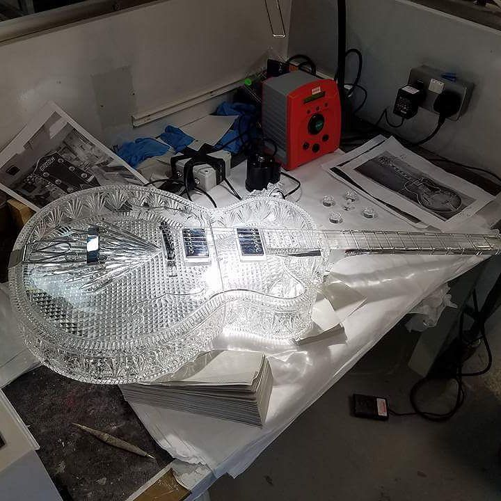 STeachingGuitar's tweet photo. So...I was thinking about maybe buying this $100,000 Waterford Crystal guitar. #not https://t.co/7KMdTL1NZp