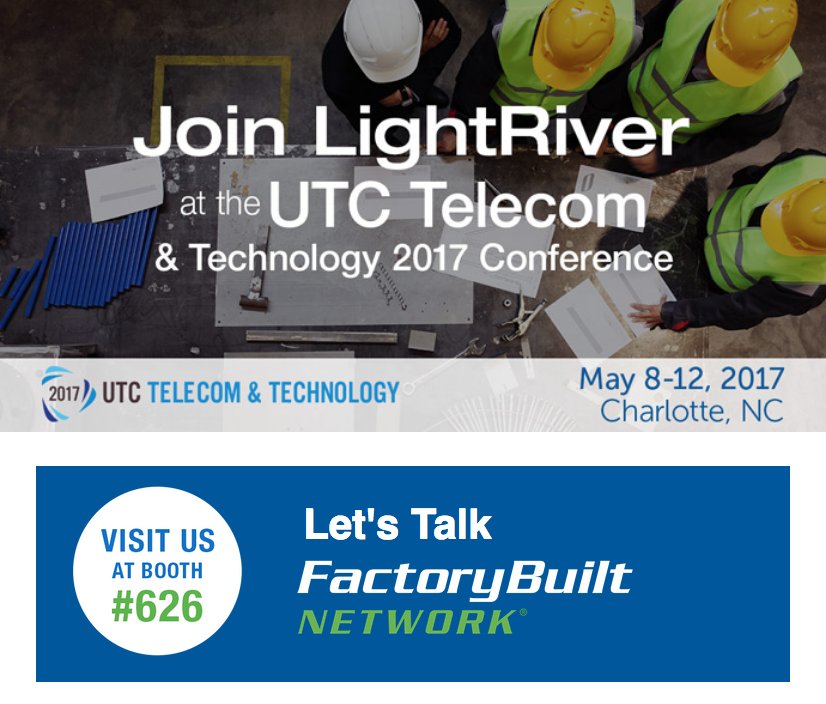 LightRiver_Co's tweet photo. #UTCTnT starts on Monday! Join us there to talk #utilities and your #network - booth 626 #FactoryBuiltNetwork https://t.co/oKgSKxEH2p https://t.co/ufsSNKj75j