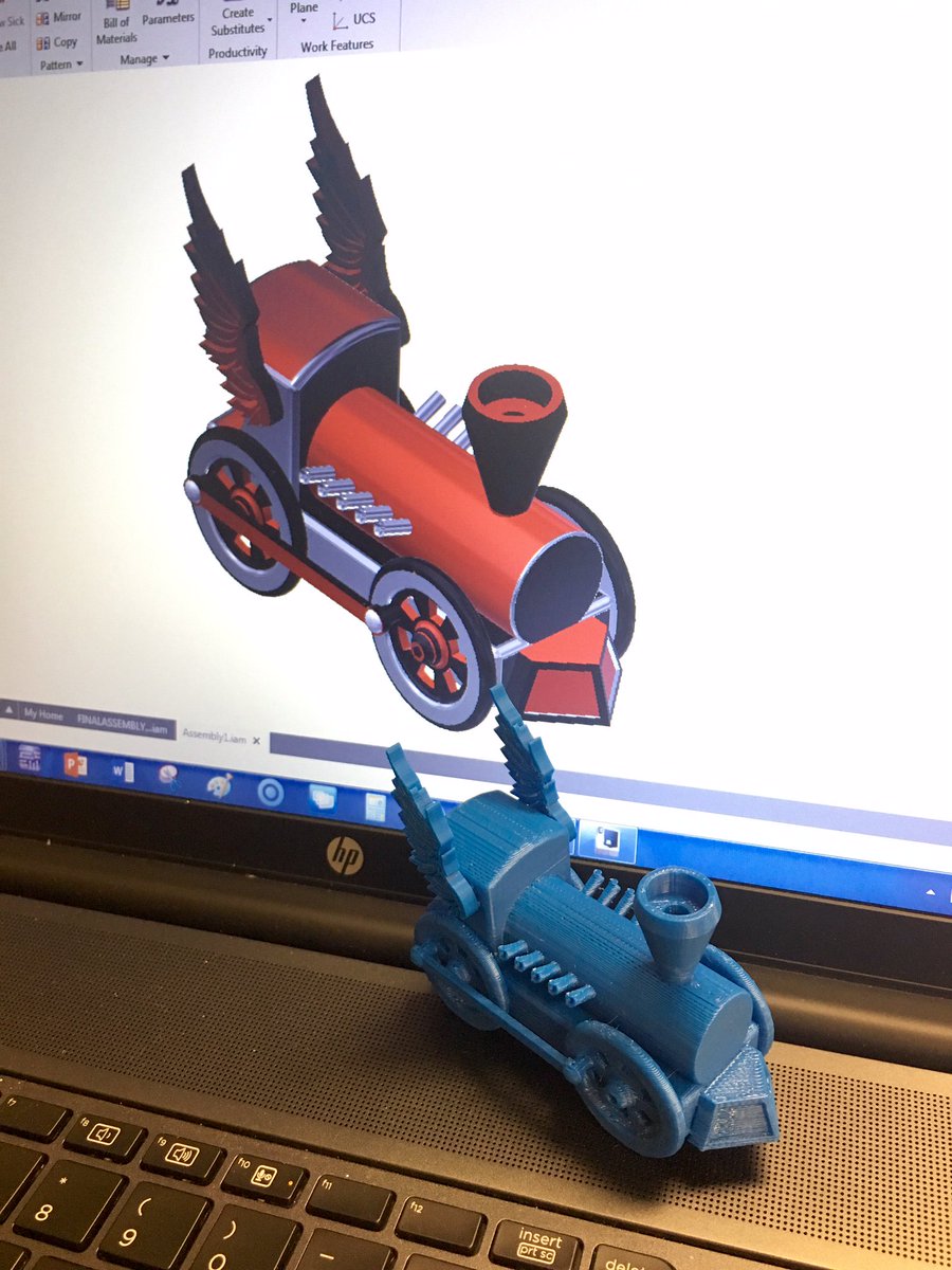 LNHSPLTW's tweet photo. .@HaydenMcClure5 I finally printed the modified train you created in @ADSK_Inventor back in @PLTWorg #IED. Hope the wait was worth it! https://t.co/cZw564eJ8Z