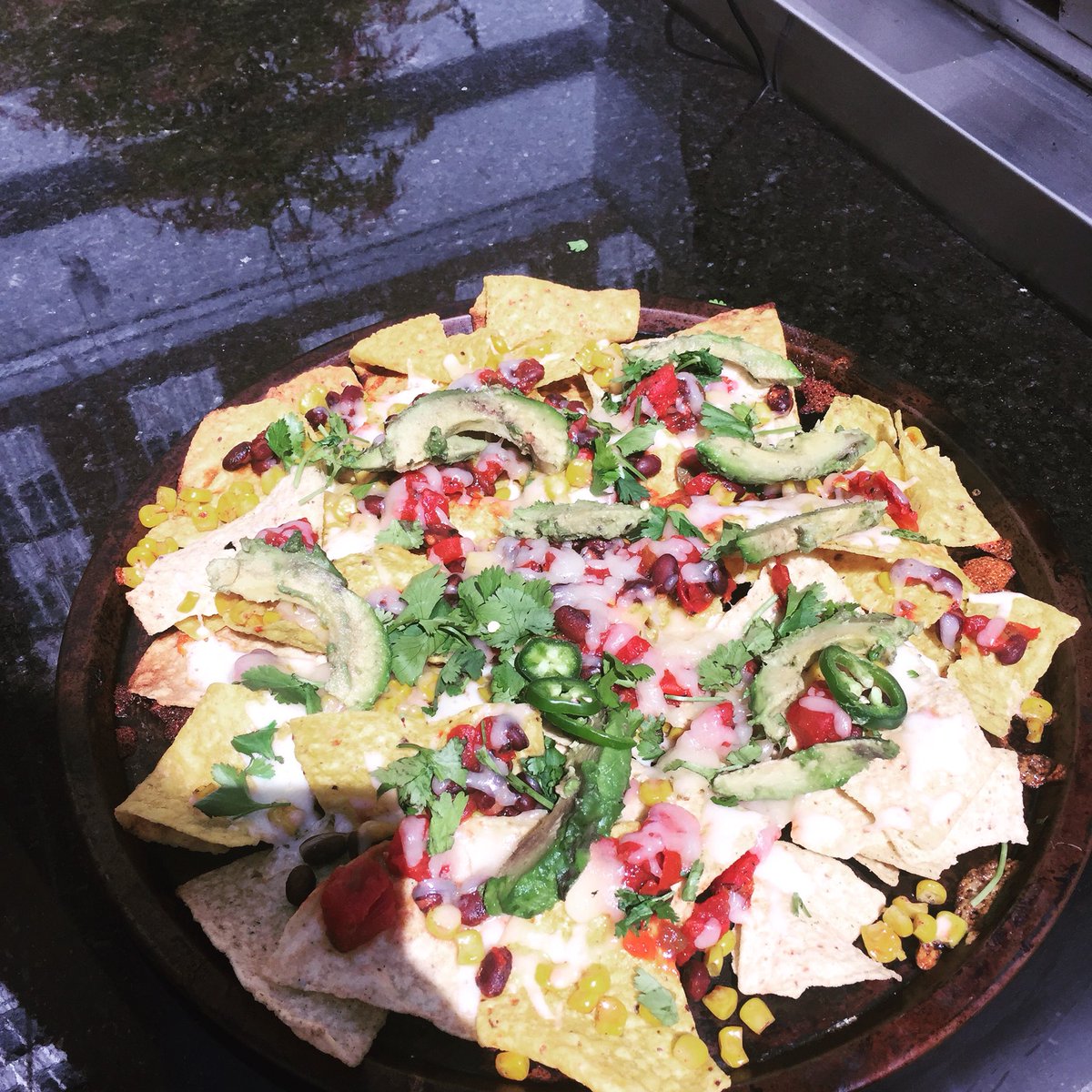 Nachos right off the grill !!!  Delicious ....