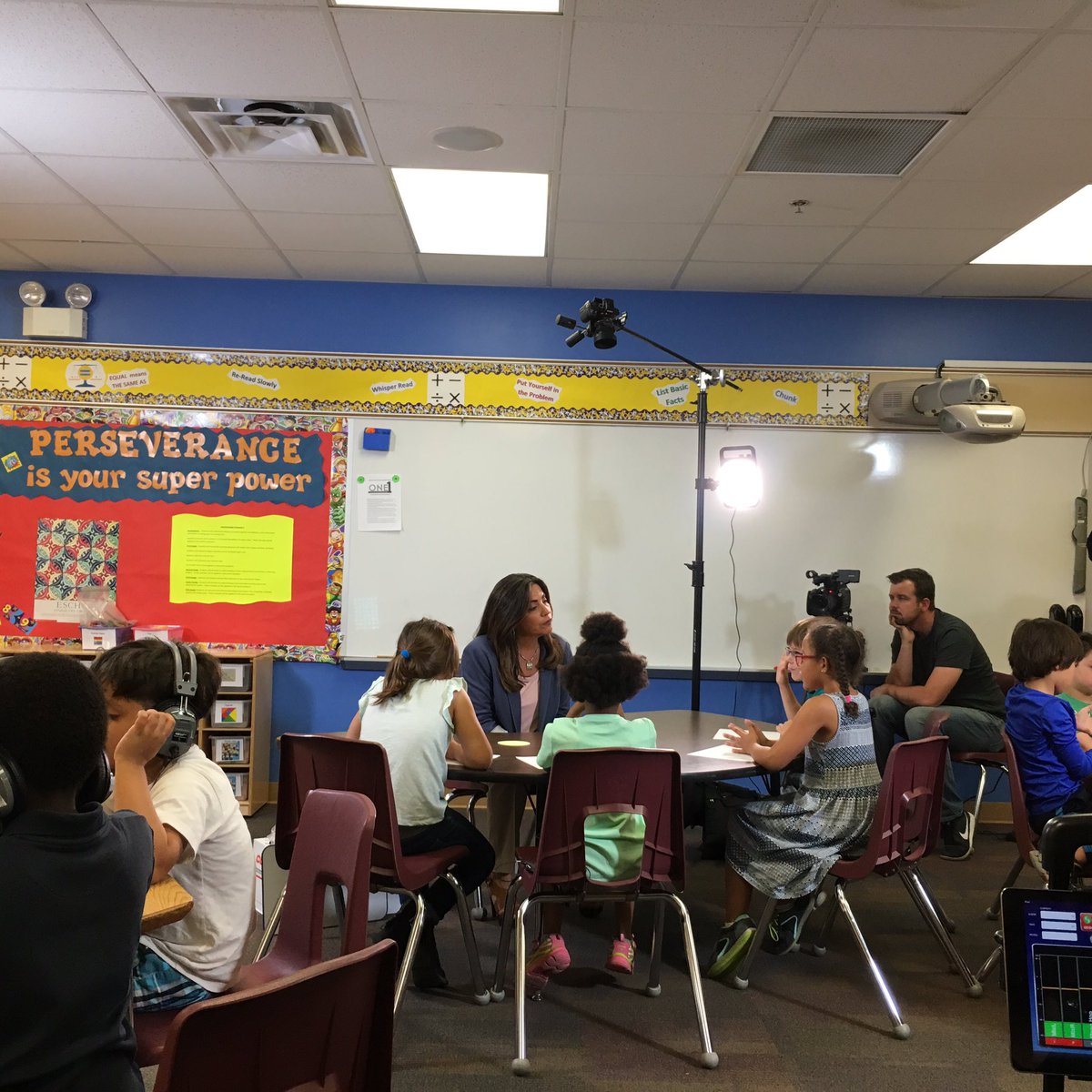 mauraolvey's tweet photo. Fortunate to have awesome authors work with our great kids! #mathsmallgroups #classroomstudio @DrBrooksla @thestrokeofluck @DouglasReeves https://t.co/xz1jc6d5te
