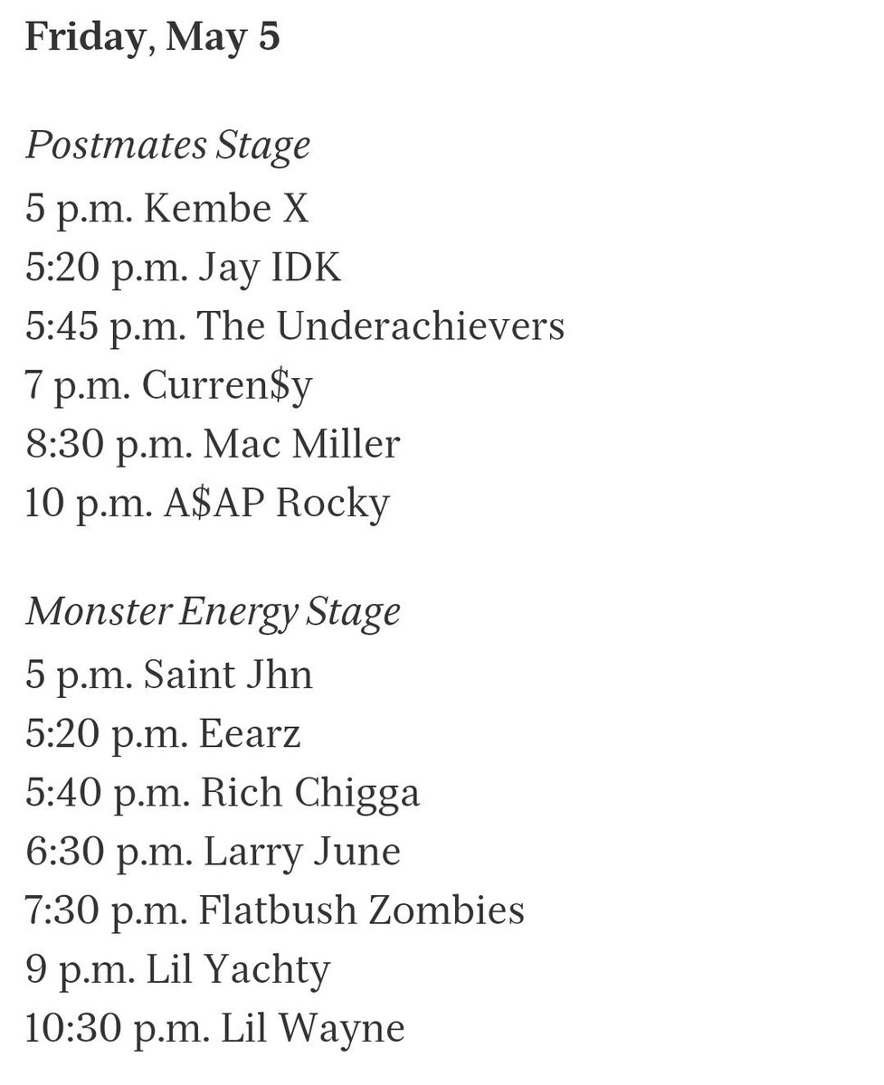 ShayeReDZ's tweet photo. Doors Open @ 4pm 
This Evenings Schedule #RollingLoud #ReDzMedia #MediaSocialite #AddictedToMyLifeStyle #Fabulosity https://t.co/Lv2urP6gDZ
