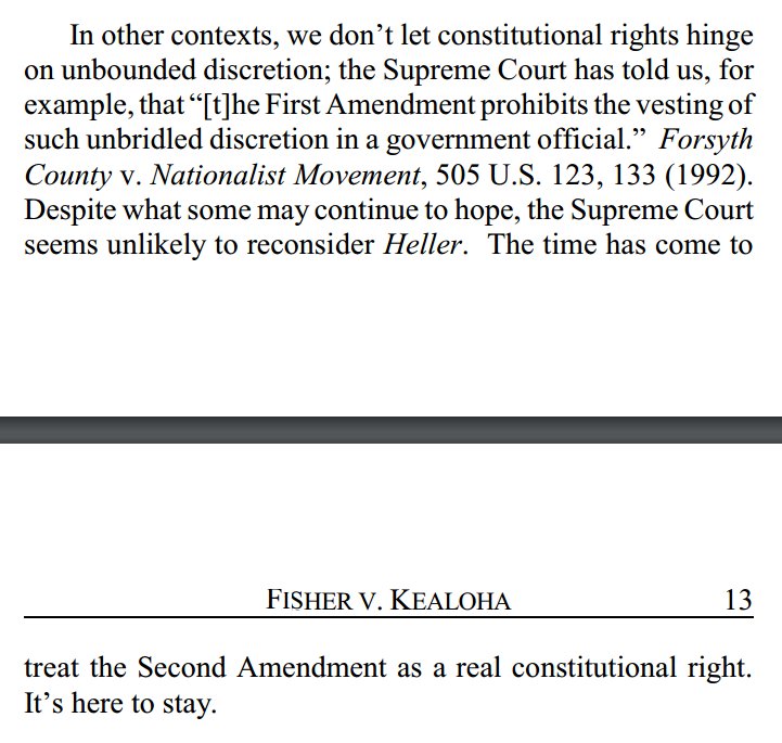 bradheath's tweet photo. Kozinski, neither concurring nor dissenting but ruminating: "The time has come to treat the Second Amend. as a real constitutional right." https://t.co/KEuOfmk0Rb