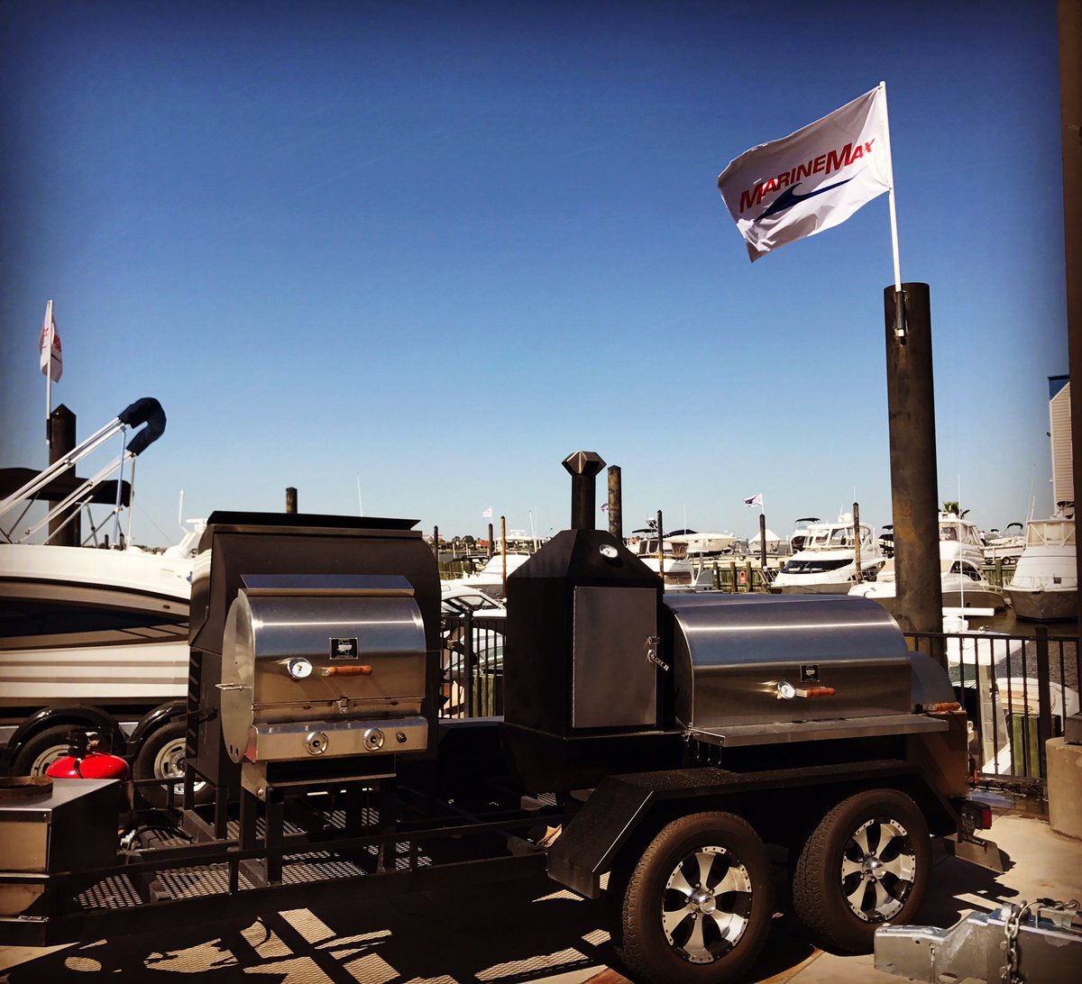 Getting her ready for tomorrow. Huge thanks to <a href="/PittsandSpitts/">Pitts & Spitts</a>. Come eat! Boats + Smoke | Sat 5.6.17 11 am | <a href="/MarineMax/">MarineMax</a> Seabrook