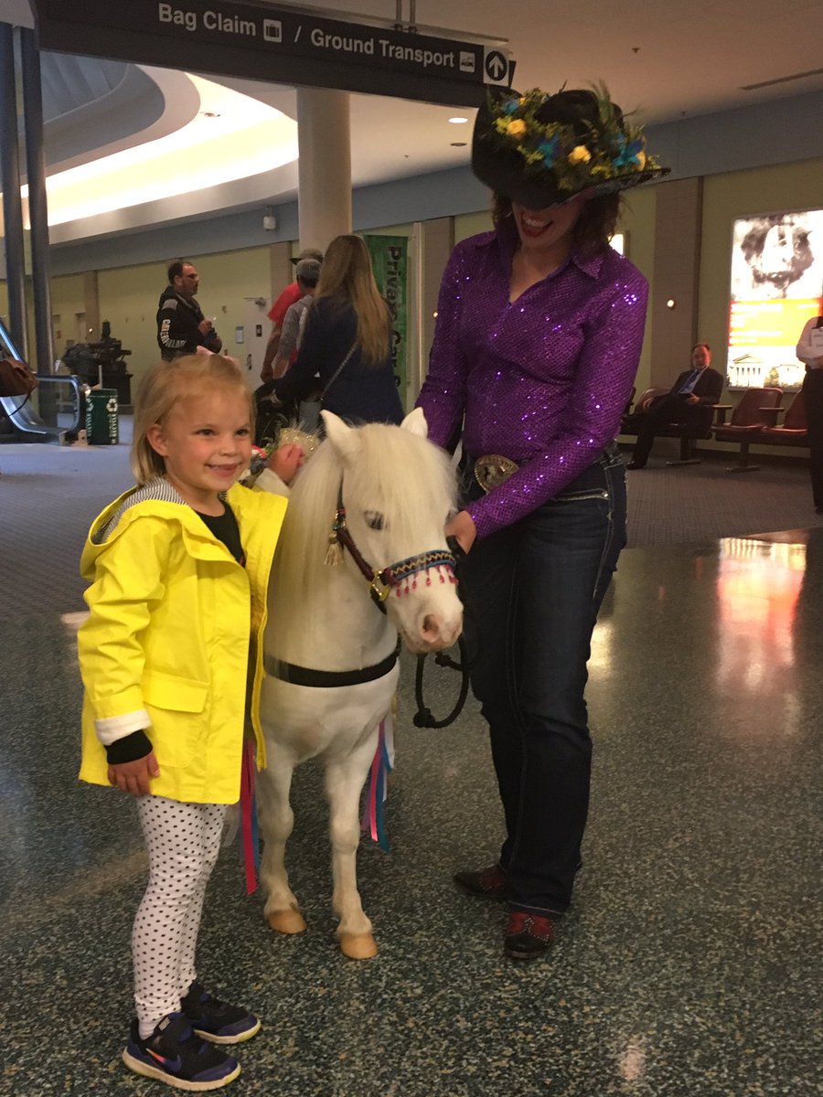 CVGairport's tweet photo. Denver bringing smiles to all passengers! #ProjectGratitude Act 26 @ittybittyhorses https://t.co/VDchBQpk05