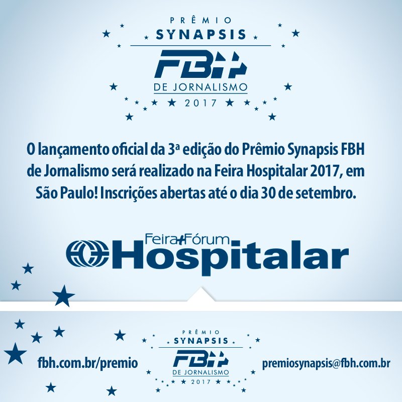 premiosynapsis's tweet photo. #lançamentooficial #emmaio #prêmiosynapsisfbh2017 #FederaçãoBrasileiradeHospitais #prêmiojornalismo #setorSaúde #jornalistas https://t.co/bK3aWSDDSZ