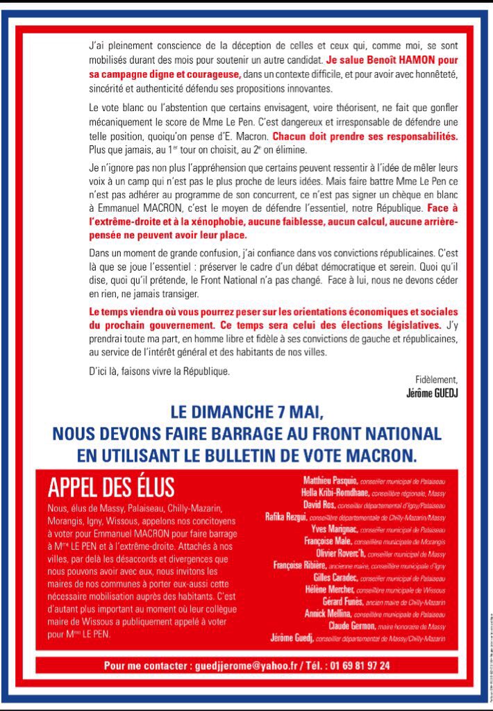 Voilà, derniers efforts à la gare de Massy-Palaiseau pour convaincre de battre le FN en utilisant le bulletin Macron