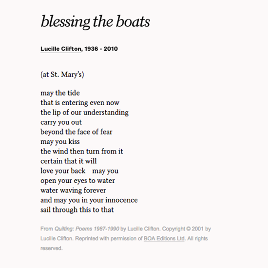 POETSorg's tweet photo. may you in your innocence
sail through this to that

—Lucille Clifton
https://t.co/IkkLbg7z9h https://t.co/siJlrvRpws