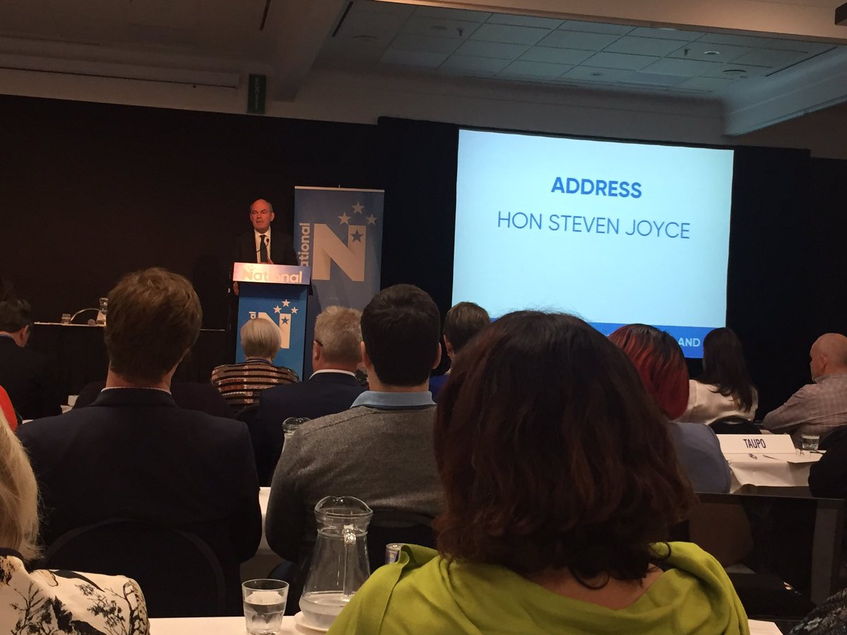ChesterBorrows's tweet photo. Minister of Finance HON STEVEN JOYCE addresses the National Party Conference in Wairakei - 180,000 new jobs in past 18 months! https://t.co/MJCbjaKn1a