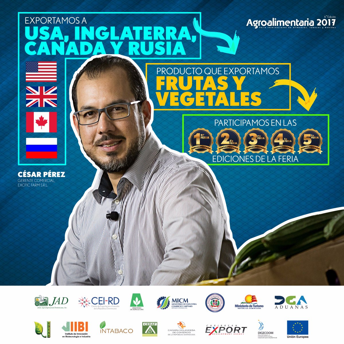 prodominicana's tweet photo. Las frutas y vegetales de #ExoticFarmSRL llegan a USA, Inglaterra, Canadá y Rusia. #ExoticFarm dirá presente en #Agroalimentaria2017. https://t.co/14NZv6yPCc