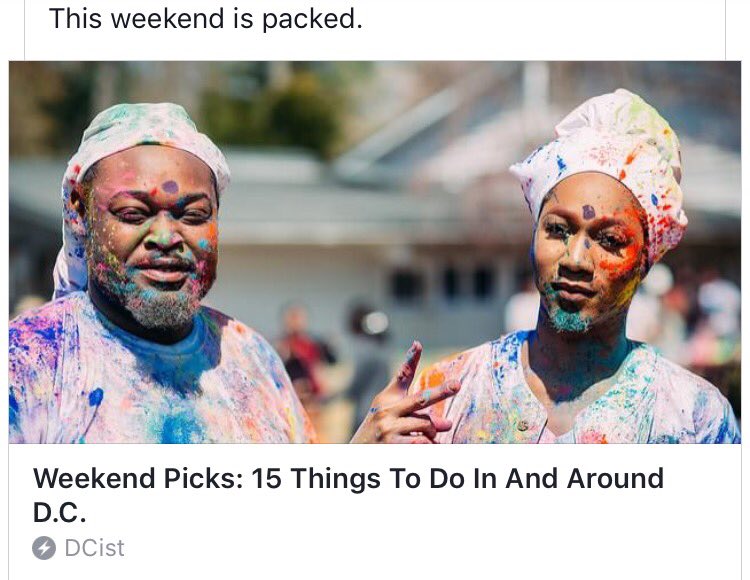 HoliDC's tweet photo. Follow @DCist top ten list this weekend and make sure to play @HoliDC See you Sunday #holidc2017 https://t.co/RqRx62ejIp