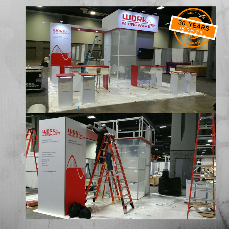 Octametro's tweet photo. #FeatureFriday takes us to the #WorkMicrowave stand in #Washington. From building and assembling to tearing down, we take care of it all. https://t.co/vNtghZEi3X
