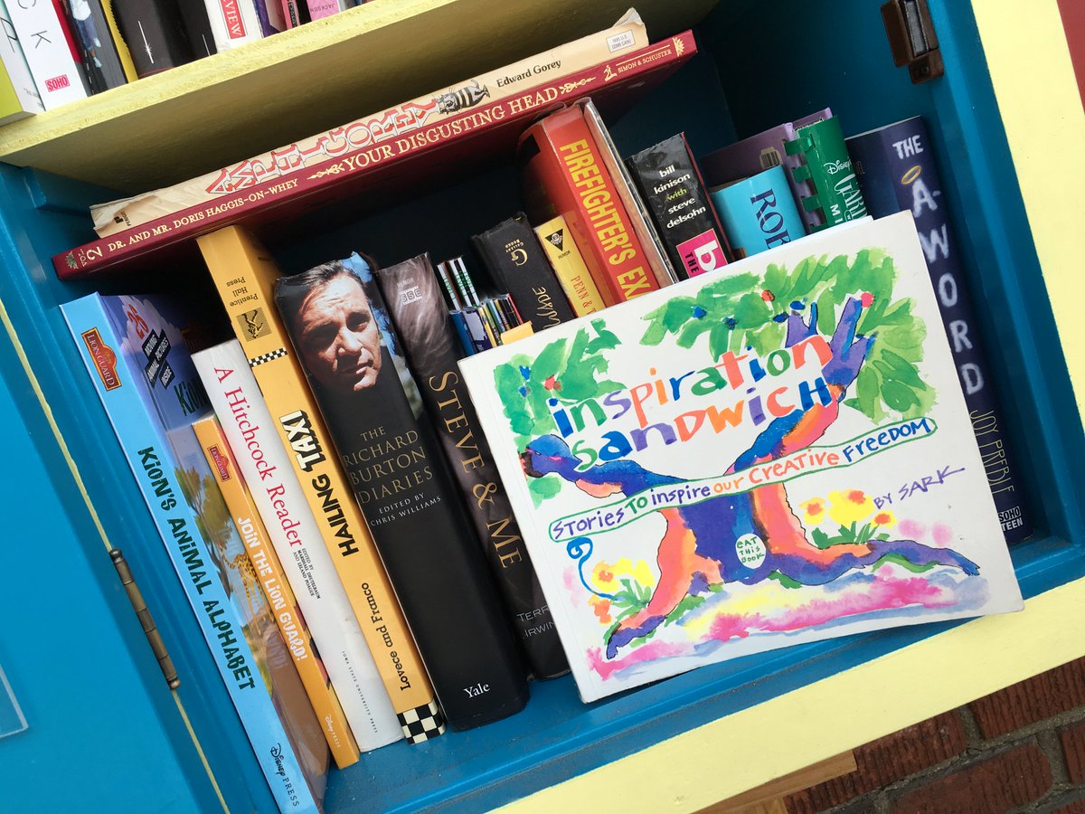 PurpleSageLA's tweet photo. Got a juicy @SusanAkaSARK book from the new @Literacy_Club library outside Ace Dog Grooming in #Burbank. Needs some 📚 by @theames next. https://t.co/VezQTS8h5E