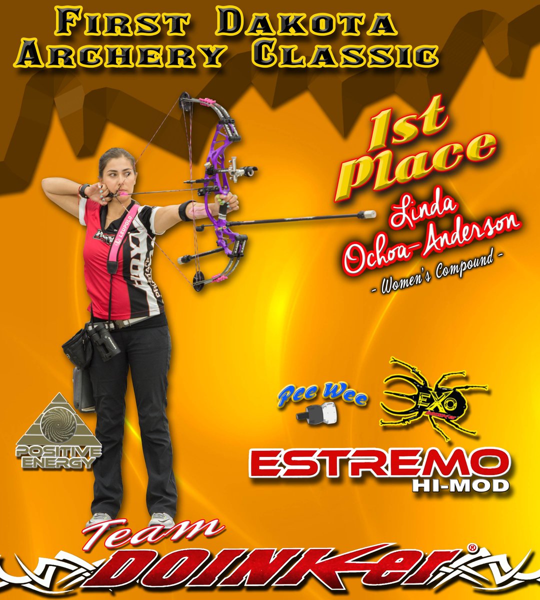 DoinkerStabs's tweet image. Congratulations to Team Doinker&apos;s Linda Ochoa-Anderson on her 1st Place Win at the 2017 First Dakota Archery Classic! #EstremoHiMod