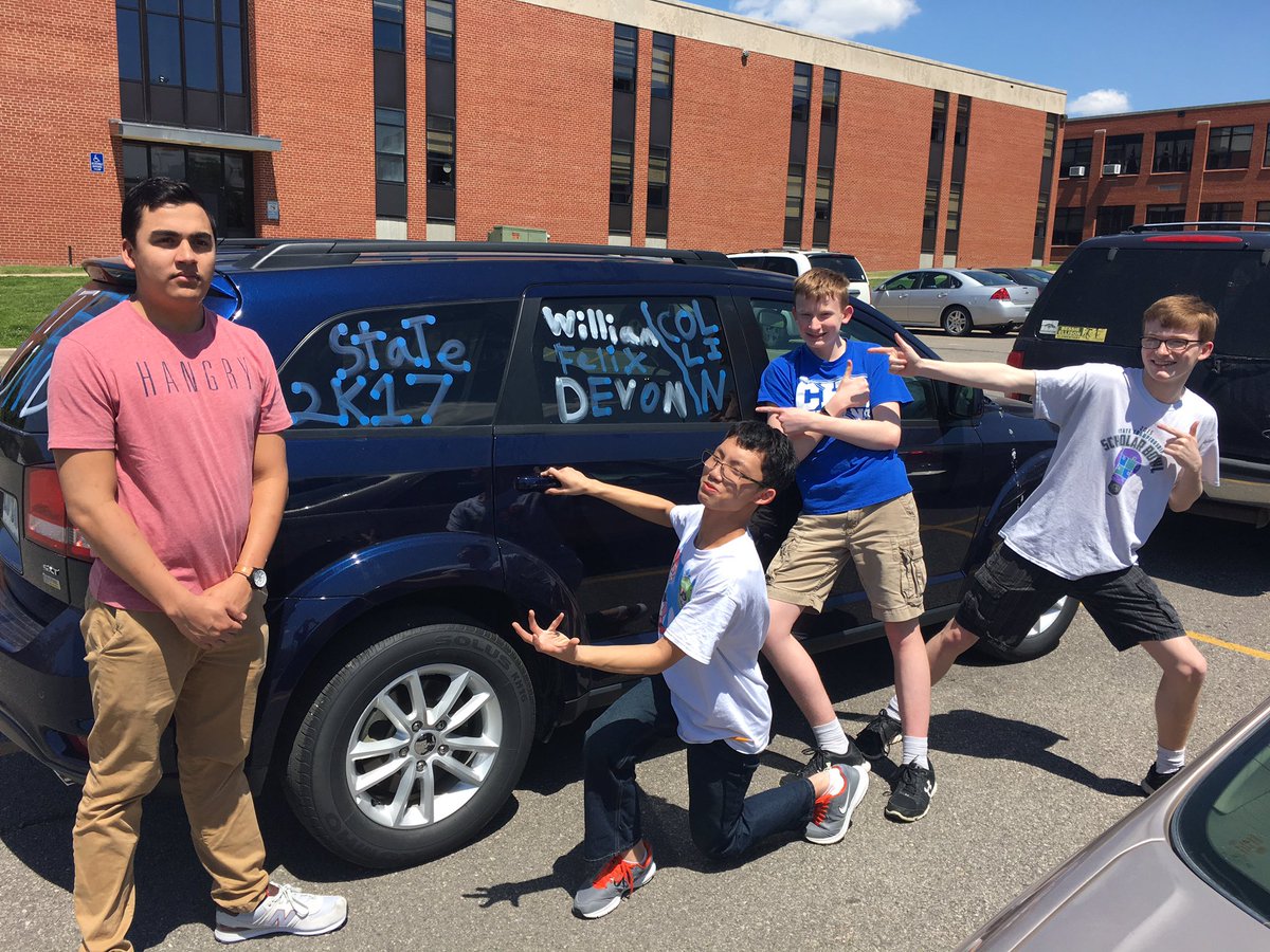 CHS_ScholarBowl's tweet photo. First wave of CHS Scholar Bowl is on the way to State in Columbia!! Larry and Zach join us after the Night of Jazz! #StateBound https://t.co/7sZM2h3VFs