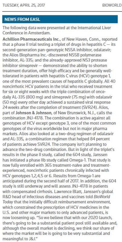 JNJ's global head of R&amp;D for infectious disease speaks about value of HCV program