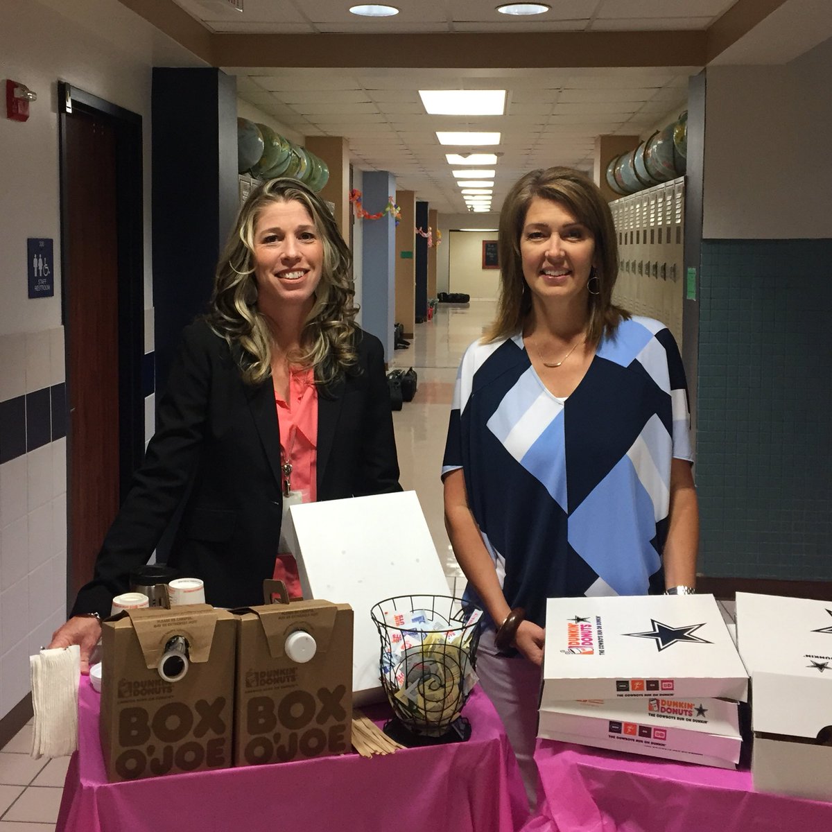 AGrubisich's tweet photo. It's Friday and we get a special delivery.. donuts, coffee, and kolache . We love our admin. #dunkindonuts @KA_Knights @SimsSdsims https://t.co/nlbAuuMSGt