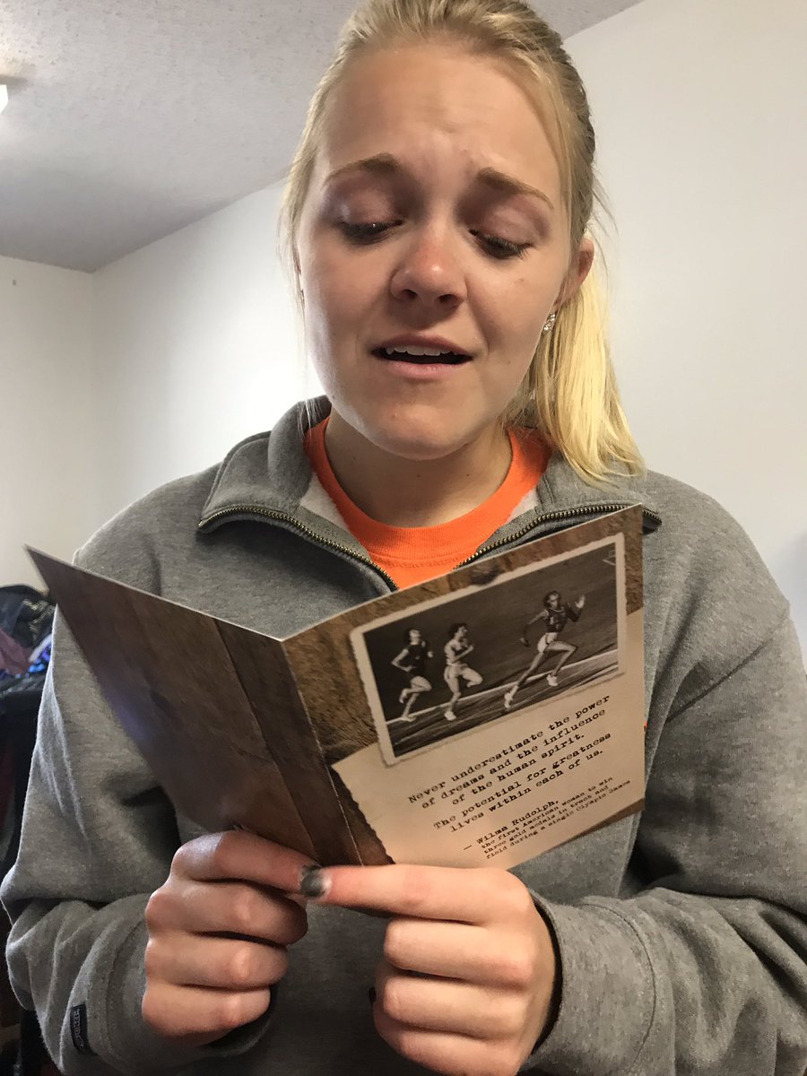 WhyEmilyCries's tweet image. Because her grandma sent her a track card