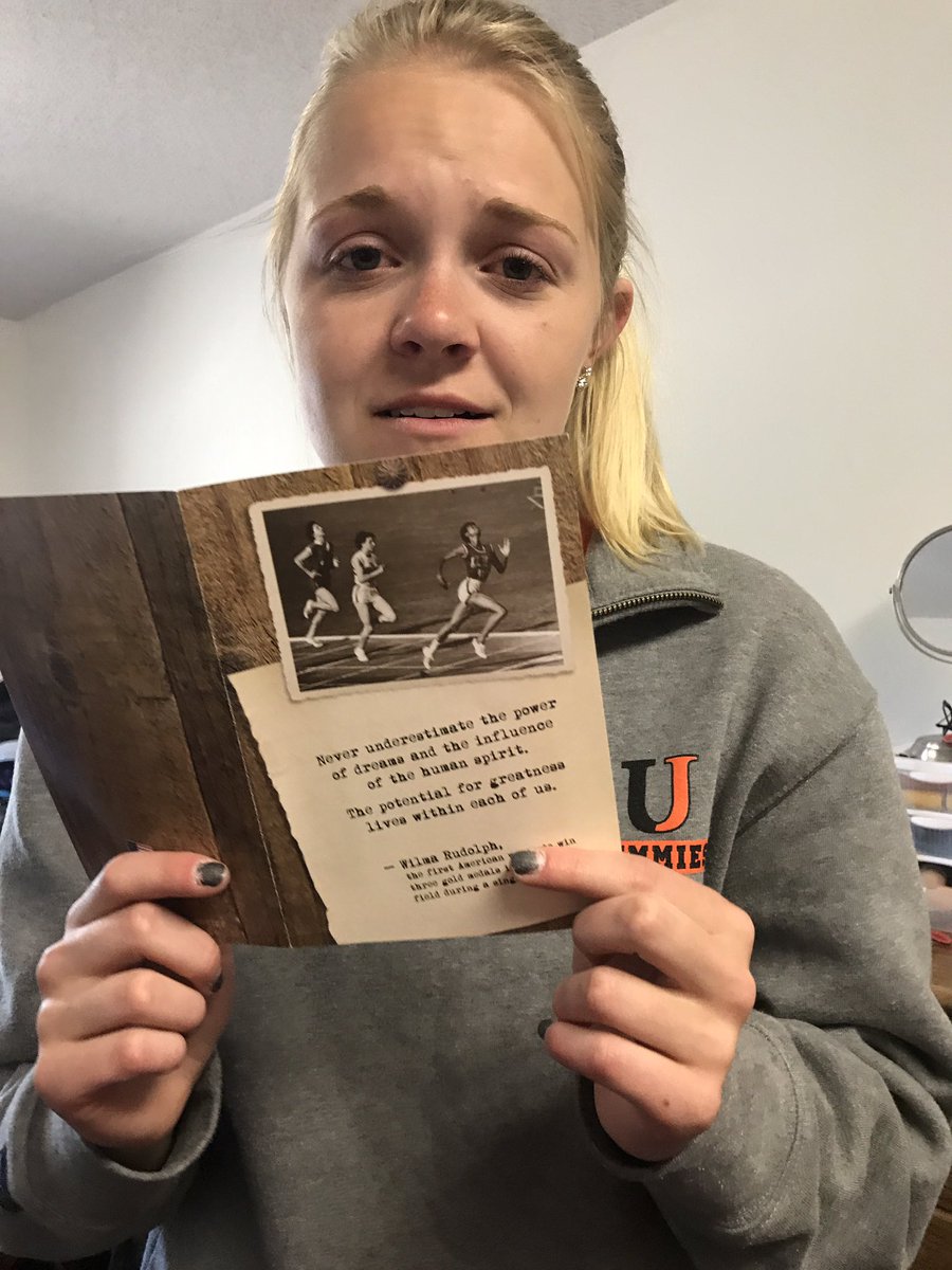 WhyEmilyCries's tweet image. Because her grandma sent her a track card