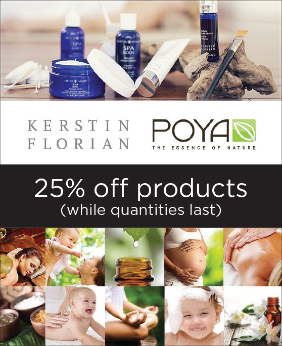 markhamsuitespa's tweet photo. 25% off @KerstinFlorian and @PoyaOrganics products (while quantities last) https://t.co/H7mGJ7EpzB