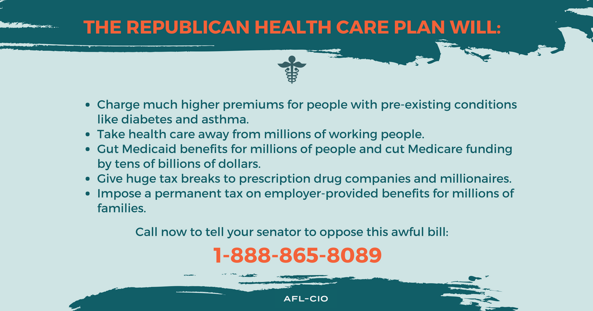 LishaBrock's tweet photo. Call 1-888-865-8089 to tell your senator to #VoteNoAHCA. https://t.co/tlgcqI7o8e https://t.co/NX7Wz5cMYs via @AFLCIO #ProtectOurCare