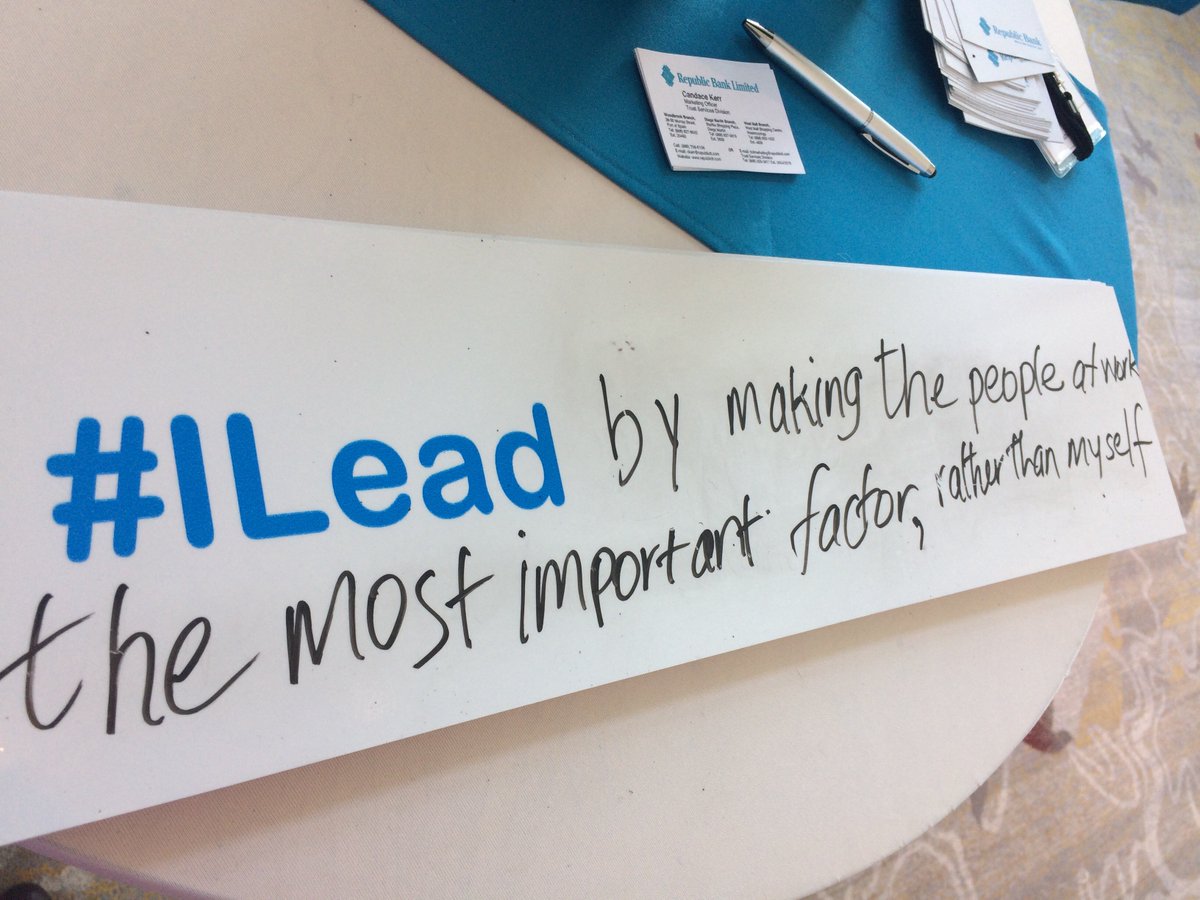 republicbanktt's tweet photo. How do you lead? #DLIC2017 #Innovate #Trinidad @lokjackgsb https://t.co/KeAdoAJ2ZL