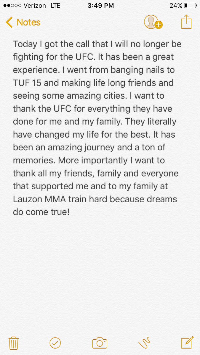 Thank you <a href="/ufc/">UFC</a> for the amazing experience and ton of memories