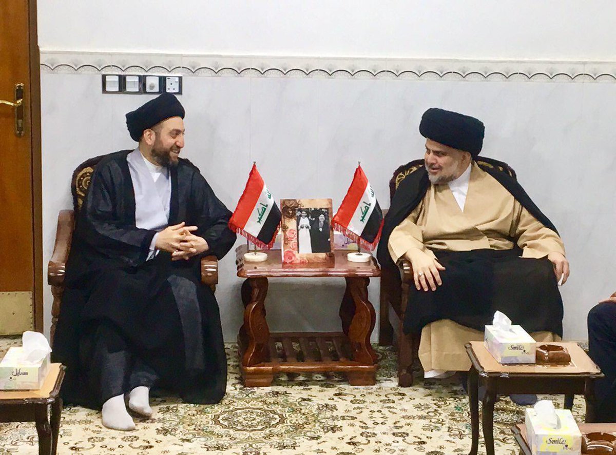 Ammar_Alhakeem's tweet photo. بحثنا في لقائنا السيد #مقتدى_الصدر مستجدات الأوضاع في البلاد ومرحلة ما بعد داعش ، أكدنا على حاجة العراق الماسة لمشروع جامع ومطمئن لكل أطيافه https://t.co/L2jRnxlsvB