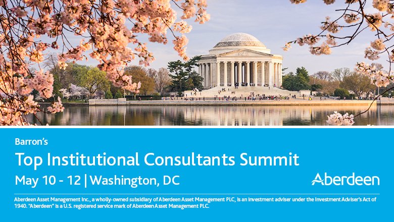 AberdeenInv_US's tweet photo. The 3rd Annual Top Institutional Consultants Summit kicks off next week in #DC.  Will we see you there? #BarronsTICS @BarronsSummits https://t.co/Wpl0CLjbk5