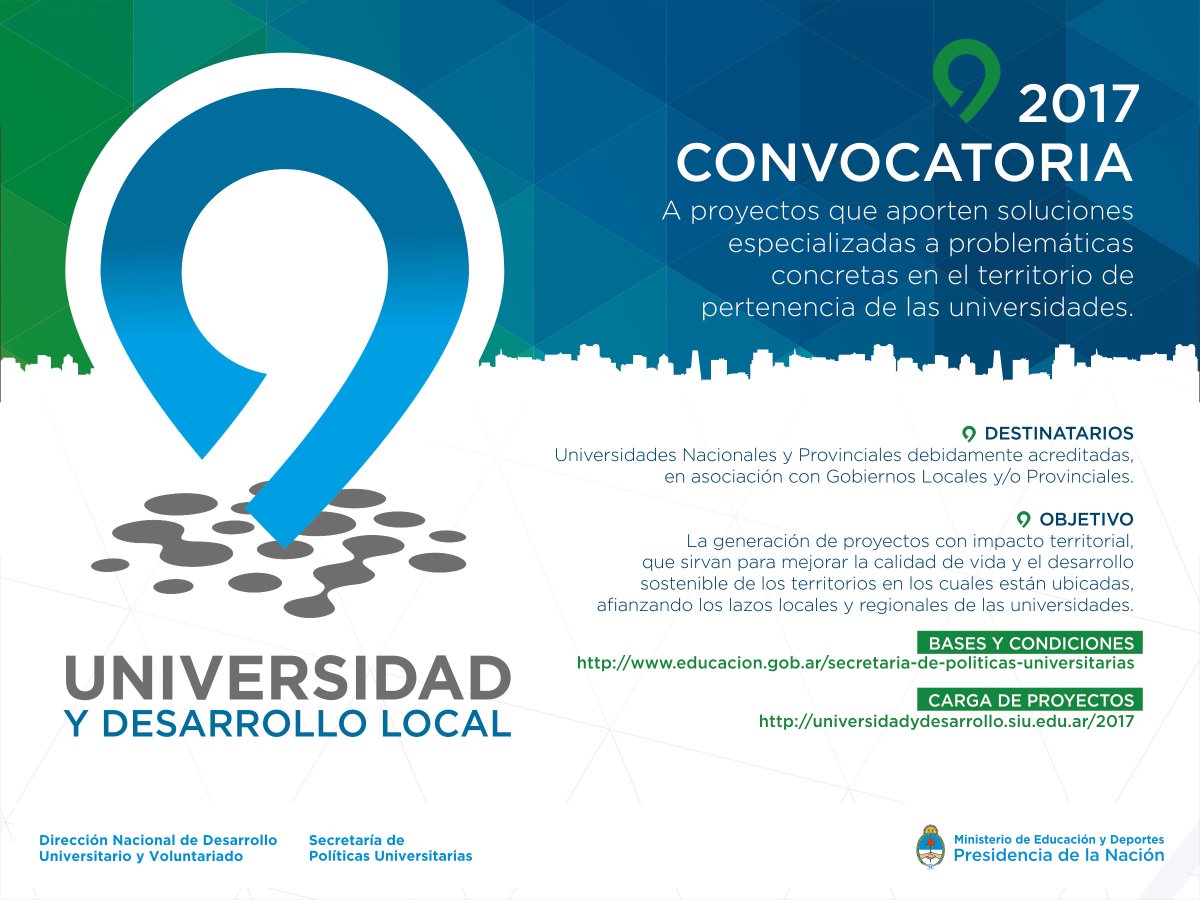 torneojuar's tweet photo. Abrimos la Convocatoria de proyectos "Universidad y Desarrollo Local". Enterate de todo en https://t.co/9sulIqjjMI https://t.co/9jH6jcyv7X