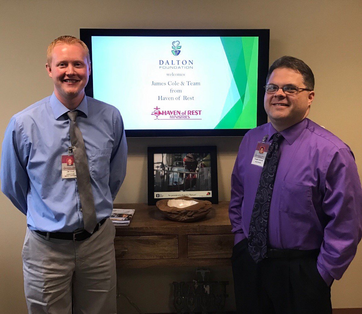 daltonfndn's tweet photo. Delighted to host Jim Cole and Dwight Johnson from @HavenofRestOH in Akron for a strategy session this week. Love the work they do! https://t.co/KkWJpc7pC2