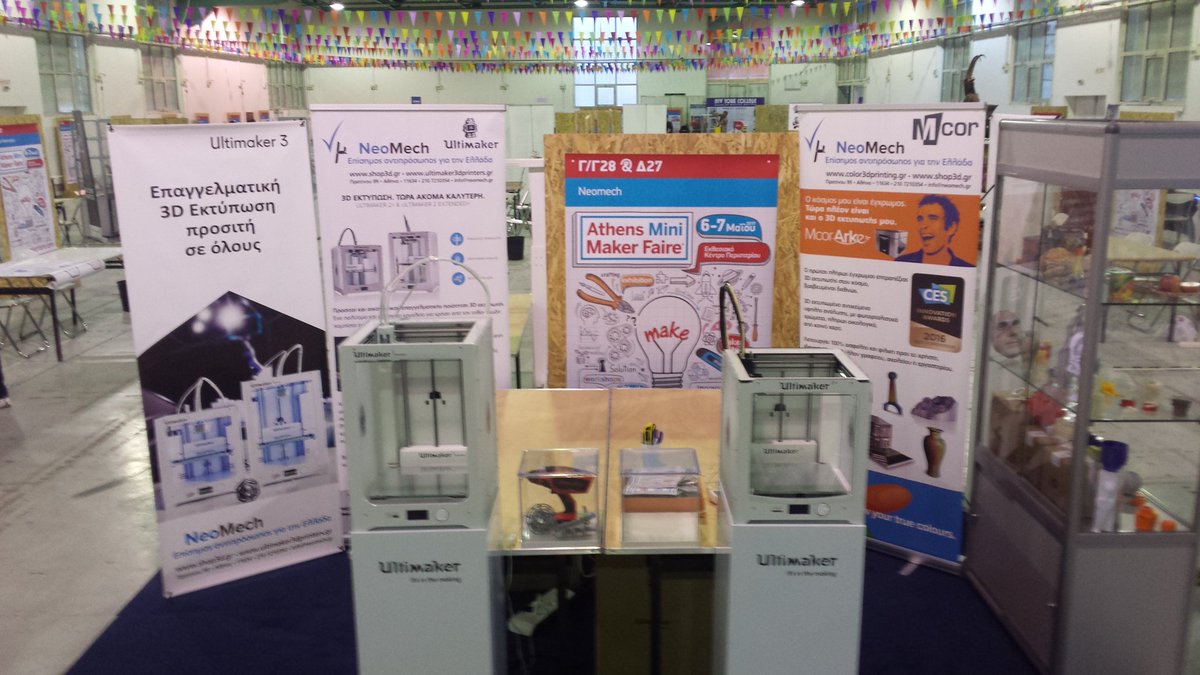 NeoMech_GR's tweet photo. Intense preparations for this weekend's #AthensMiniMakerFaire where #NeoMech exhibits its full portfolio #Ultimaker #Mcor #Thor3D #Fuel3D https://t.co/VHWsh3TPYv