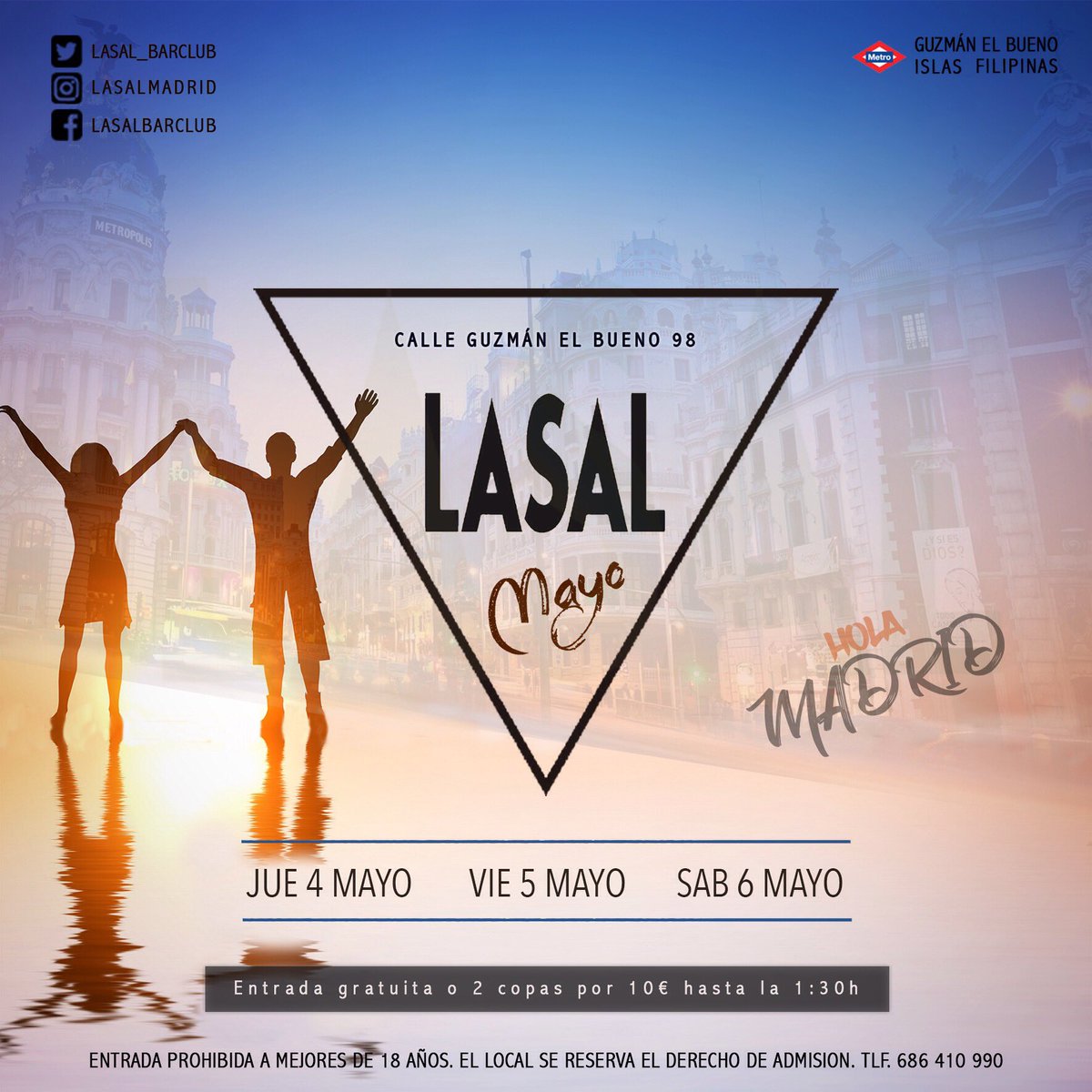 LASAL_BarClub's tweet photo. Recuerda pedir tus listas para esta noche en el ☎️686410990.
Descuentos, copas baratas o gratis...pregúntanos.
#lasal #lasalmadrid https://t.co/oAh1aG1u8Z
