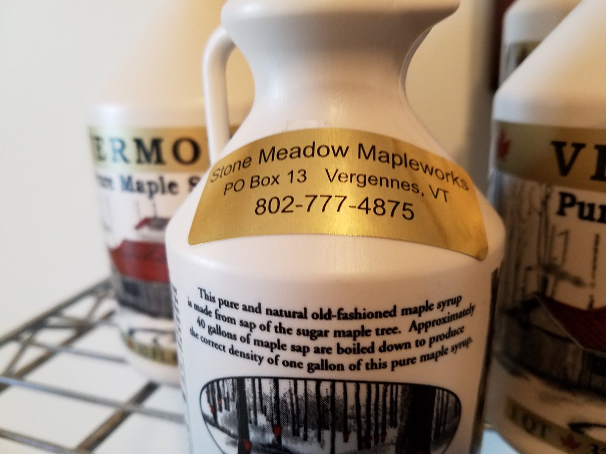 Proud to have pure Vermont Maple Syrup by Stone Meadow Mapleworks for sale in our office! #maple #madeinvt #riversedgecottagesrvpark