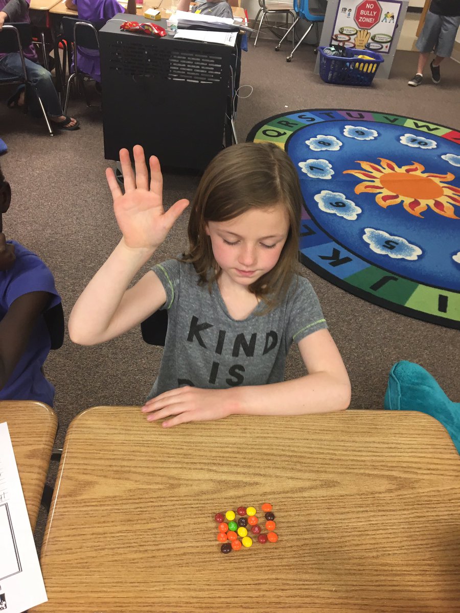MrsPowellBC's tweet photo. Today we practiced making arrays using Skittles! #multiplicationrules #bpsne #bctigers https://t.co/j43p2R8JgU