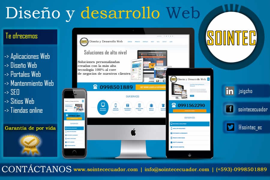 sointec_ec's tweet photo. @ElGuayacoVende @todoventas_ec @ServiShopEc @vendemasonline Diseño y desarrollo de paginas web. 0998501889 - 2940710 Llama YA! https://t.co/5R5B97LjDm