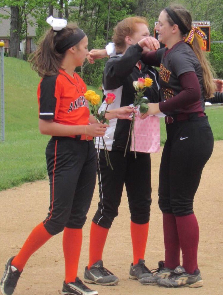 TurpinFastpitch's tweet photo. Huge thanks to @AndersonRedskin softball for recognizing our seniors on your "no seniors" night. #classy #goodrivalry https://t.co/Gh6nxdOvri