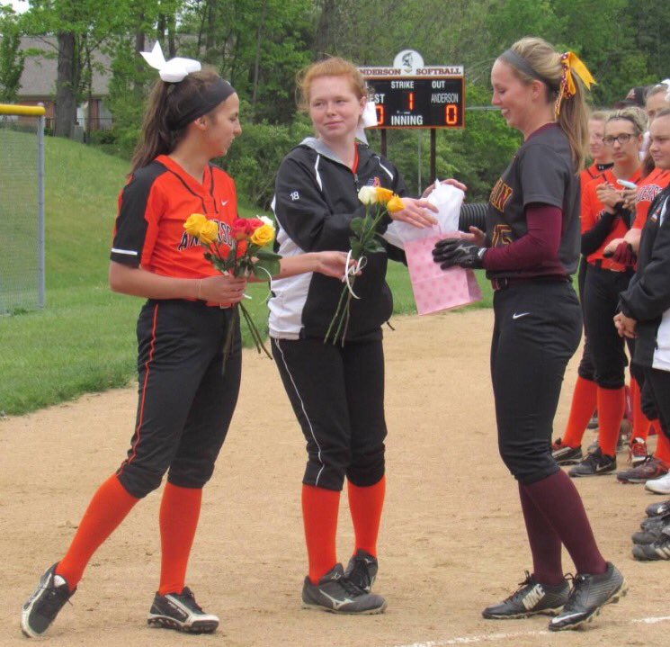 TurpinFastpitch's tweet photo. Huge thanks to @AndersonRedskin softball for recognizing our seniors on your "no seniors" night. #classy #goodrivalry https://t.co/Gh6nxdOvri