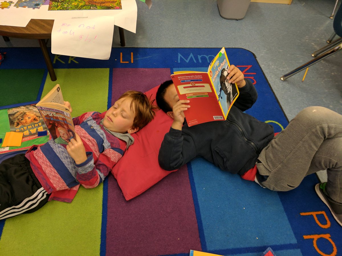 lyndsayfreed's tweet photo. We curled up with our books today...good plan for a rainy day 🙂 #foxmeadowpride #1fsfm https://t.co/iaYdQdtJ0X