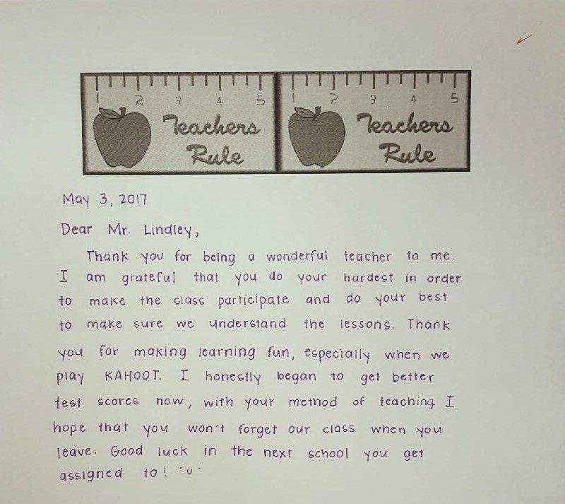 Blindley15's tweet photo. As the week draws to a close, just received some great student feedback! #teacherappreciation #studentsfirst https://t.co/uEYEt0j8zj