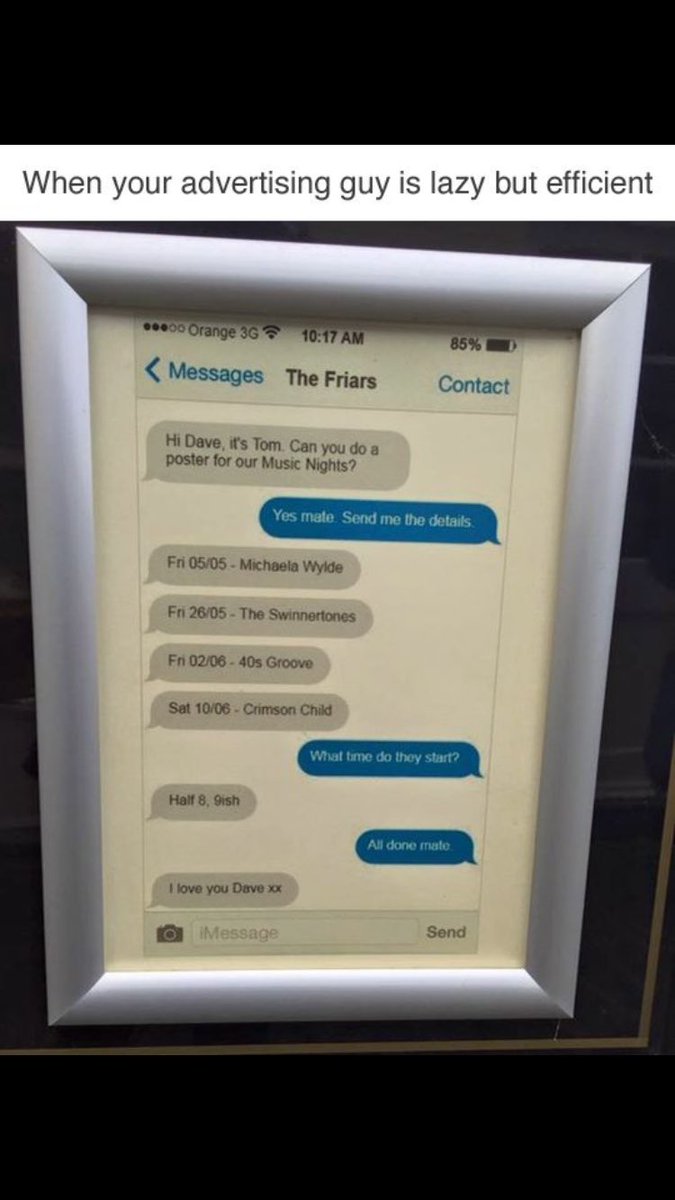 edpunkd's tweet photo. When your advertising guy is lazy...but efficient! Love your work my boy!!#hewhodaresmyson #beAPunk #ILoveyouDave https://t.co/7zyUVJFgOk
