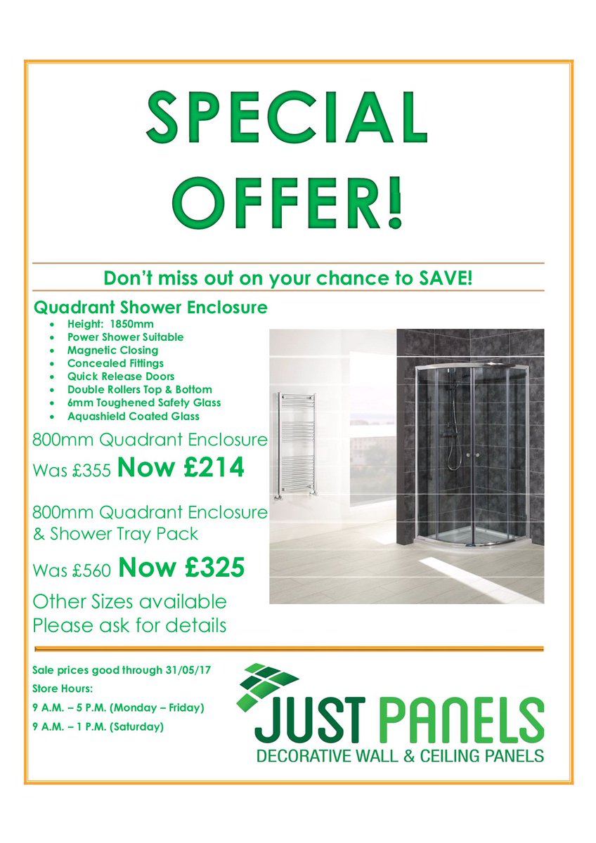 JustPanels's tweet photo. #justpanels #specialoffer Don't miss out on our special offer available until 31/05/2017 #everypennycounts https://t.co/6Ix5tAuqNM