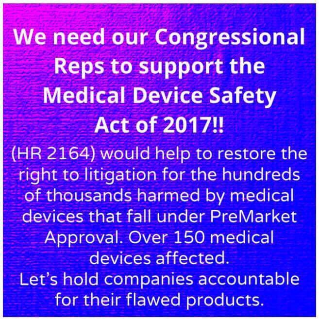 jlfischer's tweet photo. @RepThomasMassie Please support #MDSA17 #HR2164 for safe medical devices. Level the playing field 2 protect our civil rights! #Essure https://t.co/atJVZj2EuL