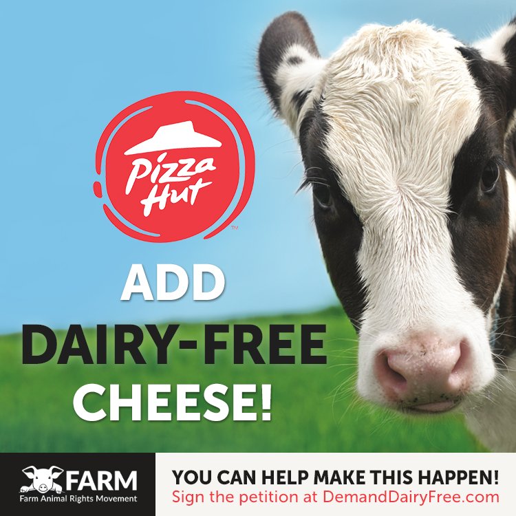 FARMUSA's tweet photo. Join our campaign to bring #vegan cheese to @pizzahut! Take action at https://t.co/uCgmSR9qym https://t.co/3CkBq9YOwy