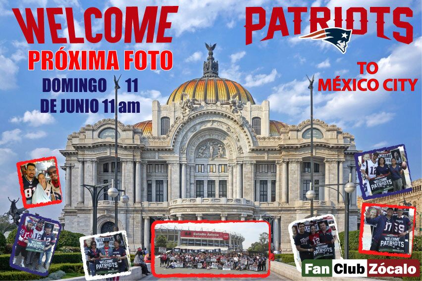 patsclubfans's tweet photo. Los esperamos con más dinámicas y actividades en la foto mural, en monumento Revolución. #PatriotsEnMexico #WelcomePatsMX #PatsLetsGo https://t.co/iA1FROdB8k