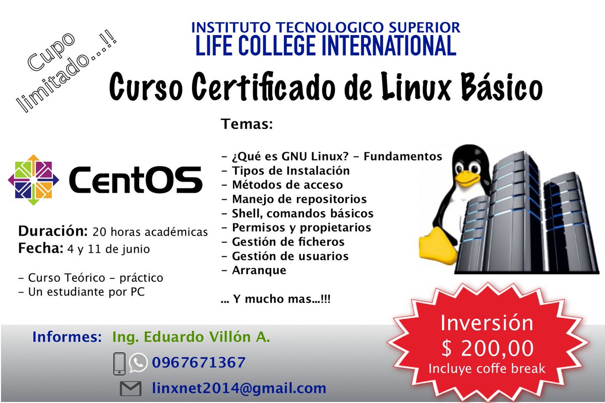 Edulince78's tweet image. Curso básico de Linux... #cursolinux